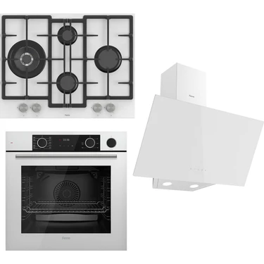 Ferre Steamart&fryart Serisi Buharlı Pişirme Beyaz Set (ED076 + XE64CB +D078
