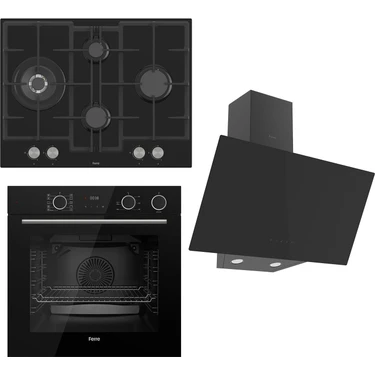 Ferre Steamart&fryart Serisi Buharlı Pişirme Siyah Set (ED075 + XE64CS +D077