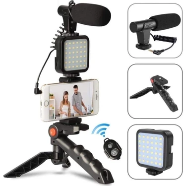 Pazariz Home Paket Kit Video Fotoğraf Çekim Bluetooth Kumandalı Işık Ring Youtuber