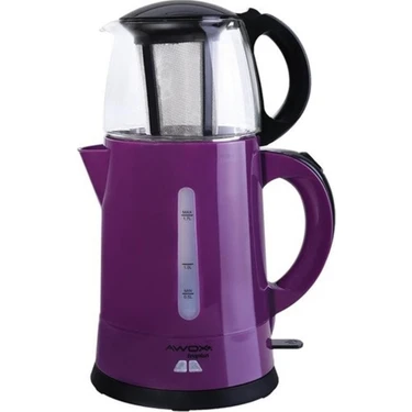 Awox Tea - Plus Mor Elektrikli Cam Demlikli Çaycı Çay Makinesi 2000 Watt 3100 ml