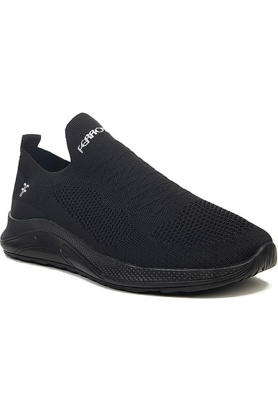Garajmen Siyah Bağcıksız Triko Erkek Spor Ayakkabı