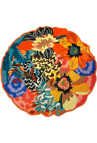 Rugs Modern Mira 800  Çiçek Desen Dekoratif Kaymaz Taban Çap Yıkanabilir Halı