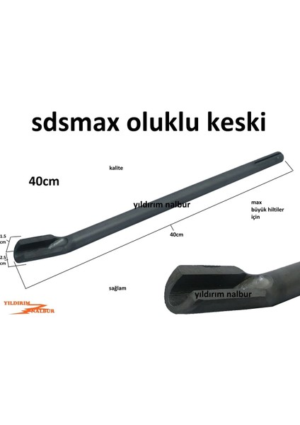 Sdsmax Oluklu 40CM Keski Kırıcı Matkap Ucu Keski