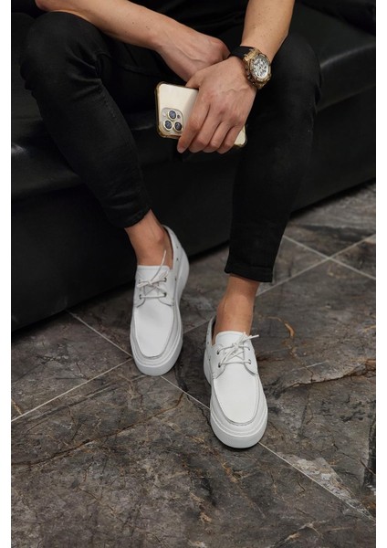 - Beyaz Floter Bağcıklı Sneakers Erkek Ayakkabı indirimleri