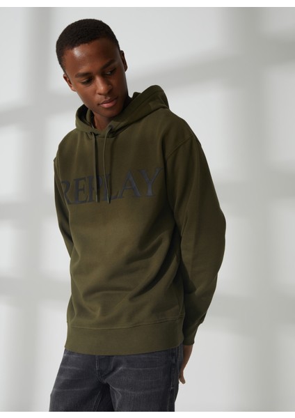 Kapüşon Yaka Yeşil Erkek M652900022890P Sweatshirts Relaxed
