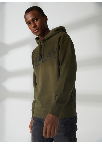 Kapüşon Yaka Yeşil Erkek M652900022890P Sweatshirts Relaxed modelleri