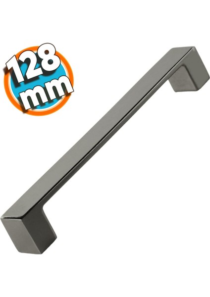 Mobilya Mutfak Dolabı Çekmece Dolap Kapak Kulpu Kulbu Füme 128 mm Metal Kulp