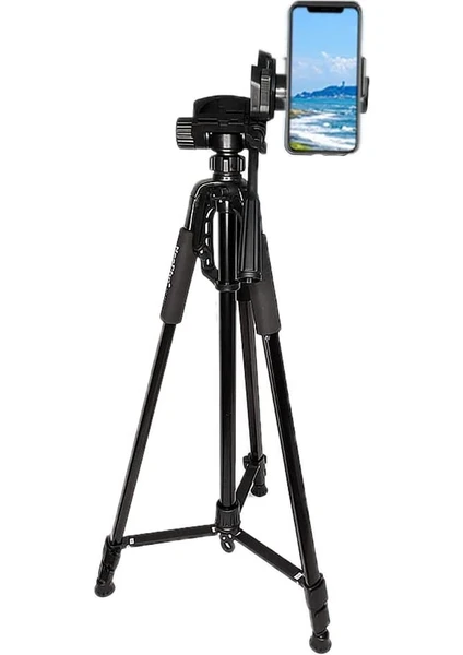 Neepho Tripod Bluetooth Kumandalı Aliminyum Gövdeli Profesyonel Telefon Tutucu Çantalı 170 cm Kamera Standı 3 Ayak