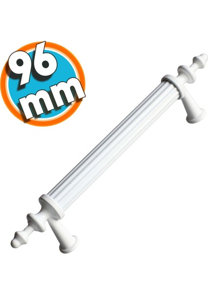 Mobilya Banyo Mutfak Dolabı Çekmece Dolap Kapak Kulpu Kulbu Beyaz 96 mm Metal Kulp