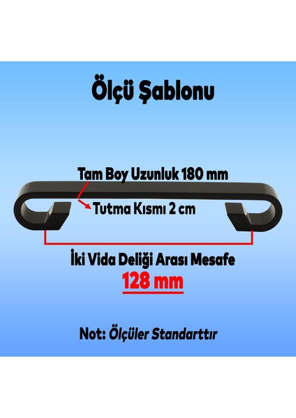 Mobilya Dolap Kapak Çekmece Kulpu Mat Siyah Metal 128 mm modelleri