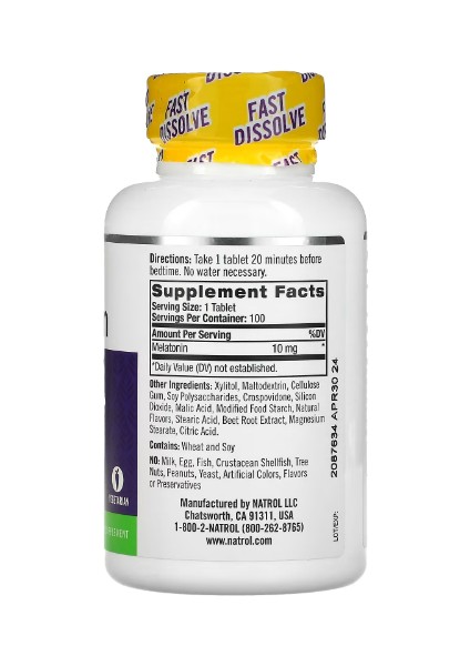 , Fast Dissolve, Maximum Strength, Citrus/strawberry, 10 mg, 100 Tablets