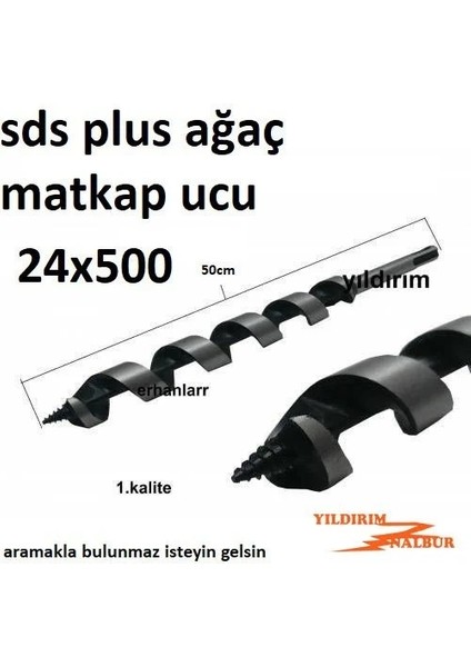 Ahşap Matkap Ucu 24X500 Ağaç Delme Ucu Kalın Tahta Delme