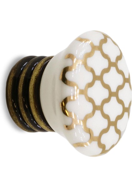 Porselen Düğme Mobilya Çekmece Dolap Kapak Kulpu Kulbu Beyaz Antik Sarı