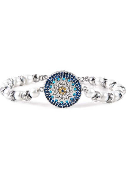 Inci Bileklik Yuvarlak Gümüş Rengi « »