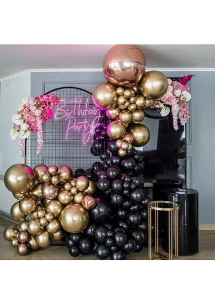 15 Adet Siyah Balon Iç Mekan Dekorasyon Doğum Günü Partisi