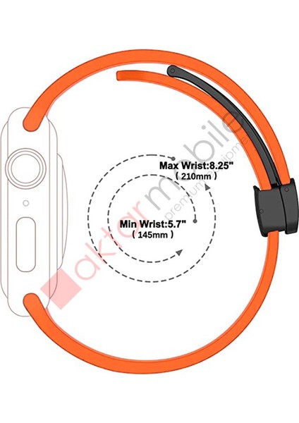 Apple Watch 6 Se 5 4 3 2 1 44 mm 42 mm Uyumlu Silikon Kordon Magnetik D Tokalı Spor Tarzı Kayış