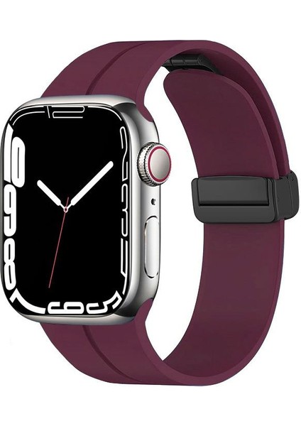 Apple Watch 6 Se 5 4 3 2 1 44 mm 42 mm Uyumlu Silikon Kordon Magnetik D Tokalı Spor Tarzı Kayış fiyatları