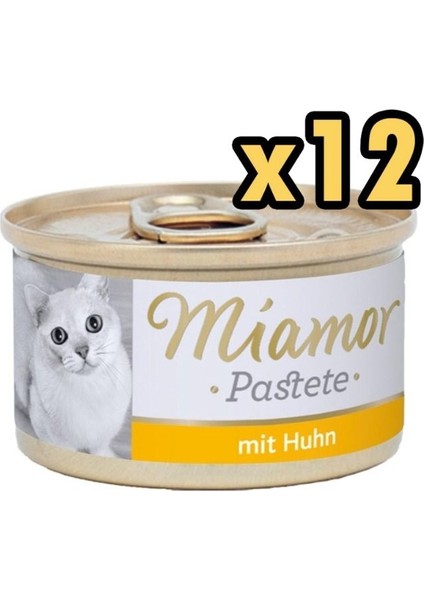 Pastete Tavuklu Yetişkin Konserve Kedi Maması 85 gr x 12 Adet