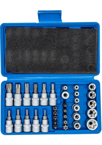 5529 3/8" - 1/4" Iç-Dış Torx Bits Uçlu Lokma Anahtar Takımı 34 Parça