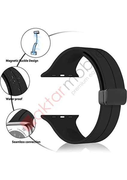 Apple Watch 7 8 45 mm Uyumlu Silikon Kordon Magnetik D Tokalı Spor Kayış Mıknatıslı Toka modelleri
