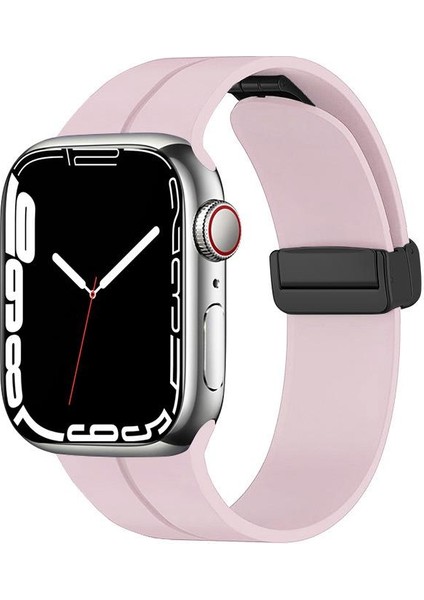 Apple Watch 7 8 45 mm Uyumlu Silikon Kordon Magnetik D Tokalı Spor Kayış Mıknatıslı Toka fiyatları