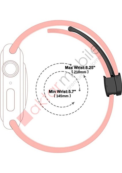Apple Watch 7 8 45 mm Uyumlu Silikon Kordon Magnetik D Tokalı Spor Kayış Mıknatıslı Toka fırsatları