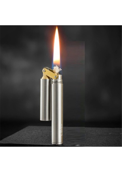 Ultra Ince Benzinli Silindir Çakmak Gümüş