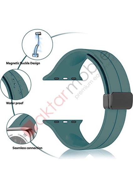 Apple Watch 6 Se 5 4 3 2 1 40 mm 38 mm Uyumlu Silikon Kordon Magnetik D Tokalı Spor Tarzı Kayış modelleri