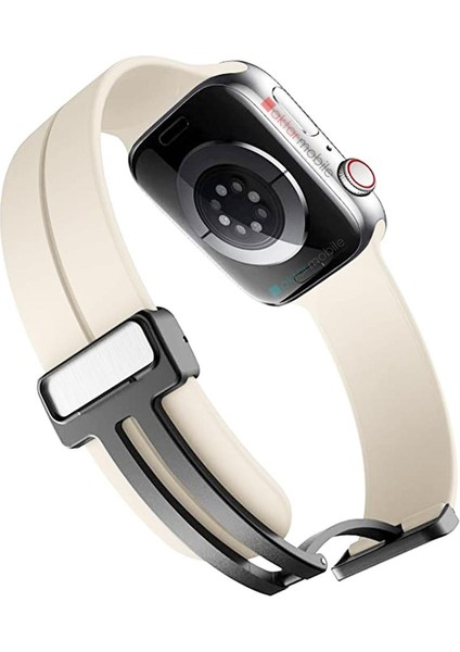 Apple Watch 6 Se 5 4 3 2 1 40 mm 38 mm Uyumlu Silikon Kordon Magnetik D Tokalı Spor Tarzı Kayış