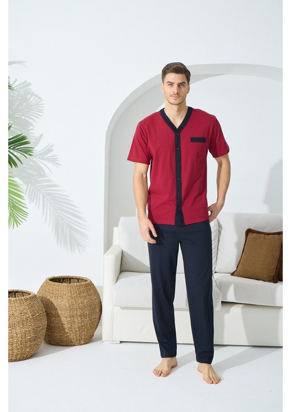9510 Erkek Yazlık V-Yaka Pijama Takım