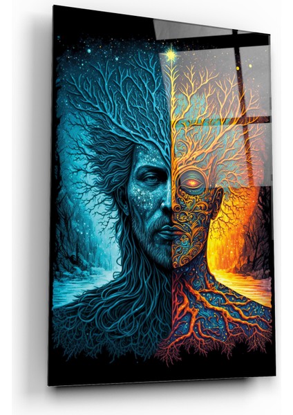 Ağaç Soyut Dekoratif Cam Tablo fiyatları