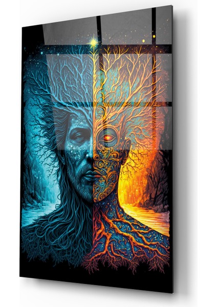 Ağaç Soyut Dekoratif Cam Tablo modelleri