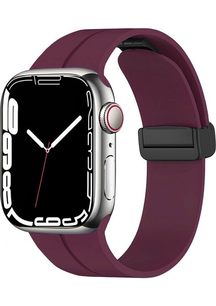 Apple Watch 44MM Kordon Pratik Ayarlanır Metal Toka Renkli Soft Yumuşak Silikon