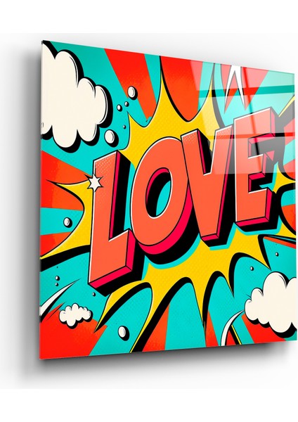 Love Popart Dekoratif Cam Tablo