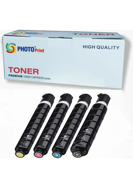 Canon Imagerunner Advance C3320/C3320I/C3325I/C3330I/C3520I/C3525I/C3530I 4 Renk Ithal Muadil Toner Seti Siyah 36.000 Sayfa, Renkliler 19.000 Sayfa