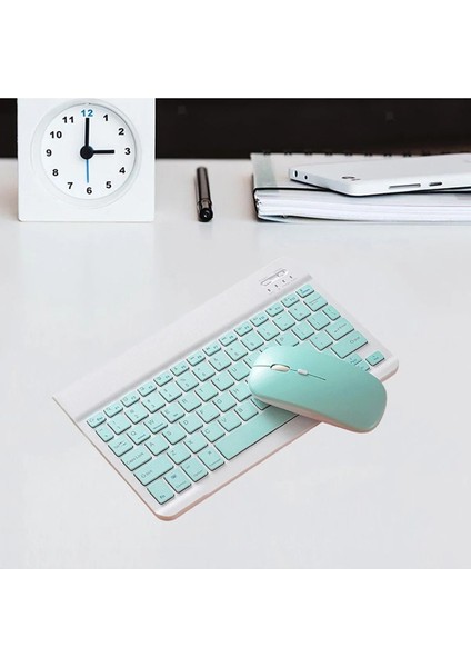 Samsung Galaxy Tab A8 10.5 SM-X200 2021 Uyumlu Kablosuz Bluetooth Klavye Mouse+Set