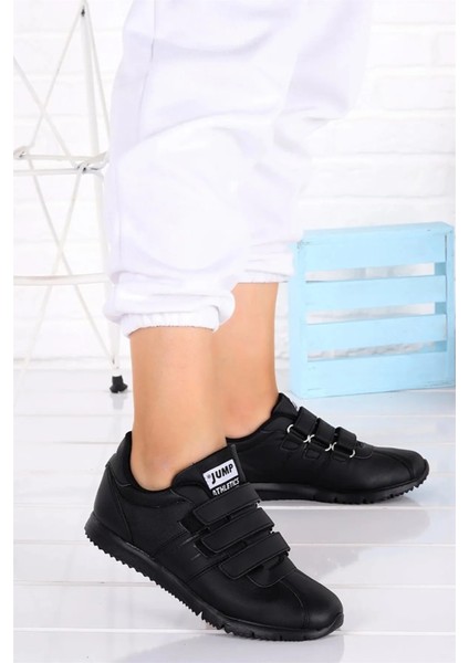 26835 Siyah Cırtlı Bantlı Sneaker Spor Ayakkabı V6