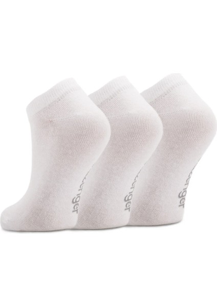 Jaime Unisex Spor Kısa Çorap 36-44 Beyaz 3 Lü Paket V1