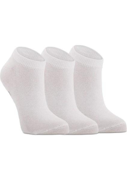 Jaime Unisex Spor Kısa Çorap 36-44 Beyaz 3 Lü Paket V1