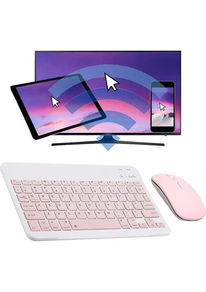 Alfa MEC Lenovo Tab M10 Plus 3.nesil 10.6 Inç TB-125F - TB-128F Uyumlu Kablosuz Bluetooth Klavye Mouse+Set