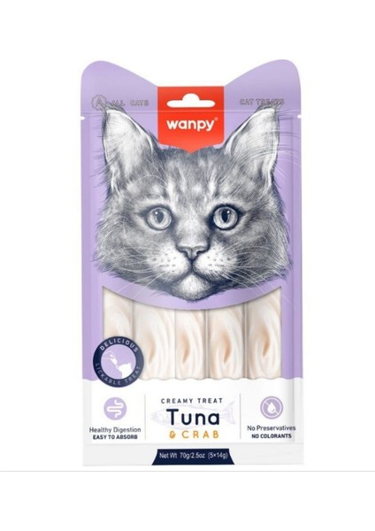 Ton Balığı & Yengeç Sıvı Kedi Ödül Maması 5X14 gr