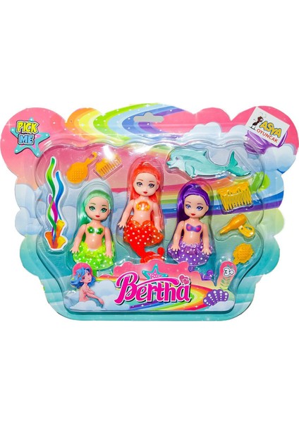 10451-5017 Kartela 3lü Deniz Kızı - Asya Oyuncak