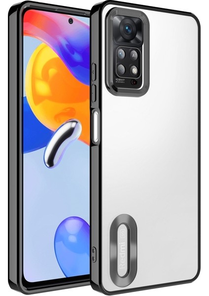 Xiaomi Redmi Note 11 Pro 5g Kılıf Kamera Korumalı Kenarları Renkli Şeffaf Logo Gösteren Parlak Kapak