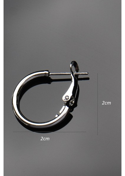 Gümüş Renk Boru Halka Klipsli Küpe 2mm 2×2