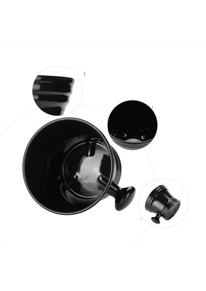 Zhltools Siyah Tasarım Saplı Tıraş Kasesi