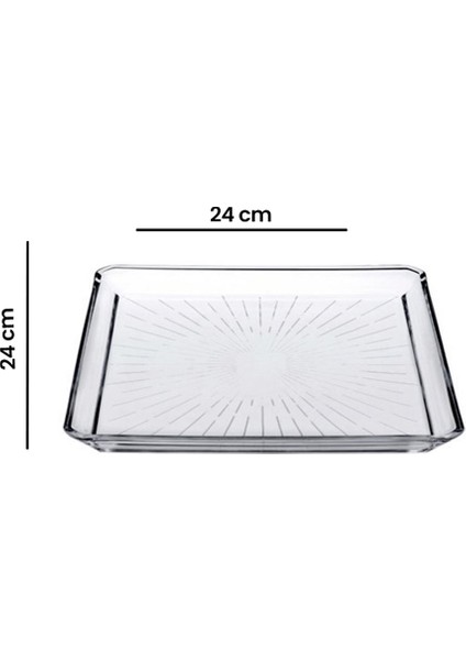 68683 Madlen Kare Servis Tabağı - 24 cm