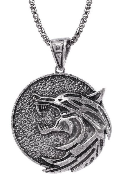 The Witcher Kurt Madalyon Paslanmaz Çelik Kolye