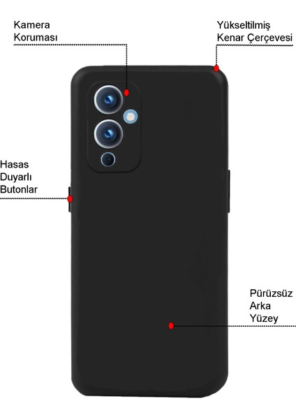 One Plus 9 ile Uyumlu Kapak Kamera Korumalı Soft Silikon Kılıf - Siyah fiyatları