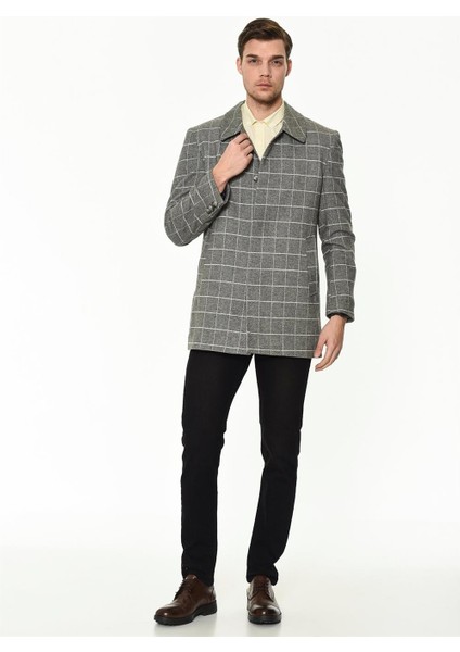 Erkek Palto Düz Gri %70 Yün %30 Polyester Uzun Kollu Midi Kesim fiyatları