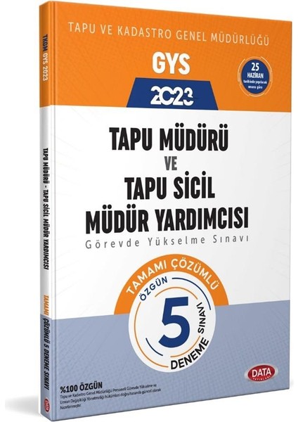 2023 Tapu Müdürü Tapu Sicil Müdür Yardımcısı Gys Tamamı Çözümlü 5 Deneme